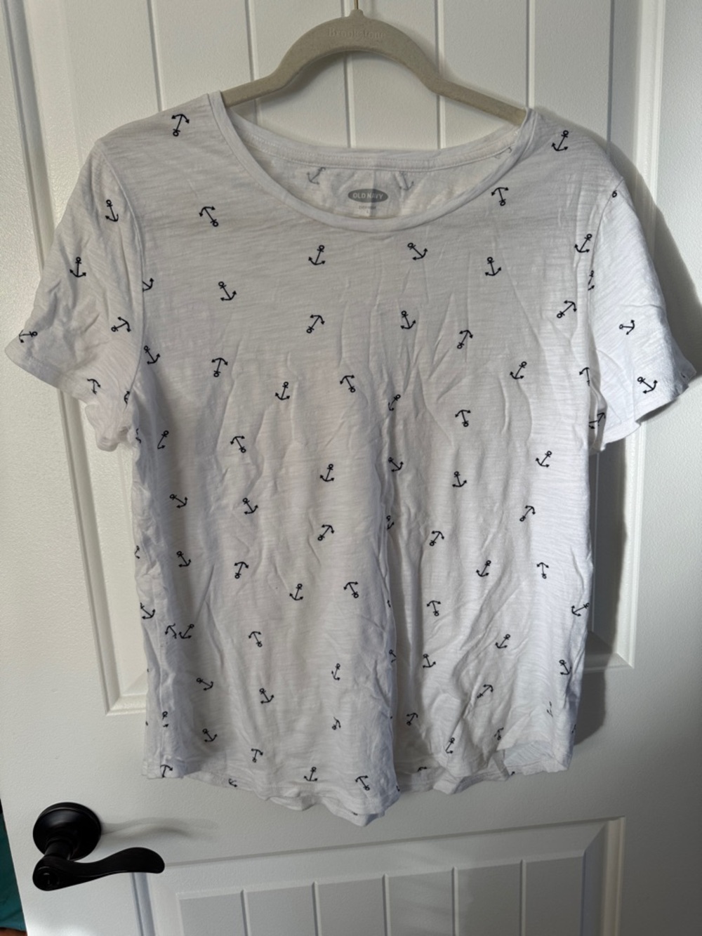 Old Navy White Tee with Navy Anchor Print